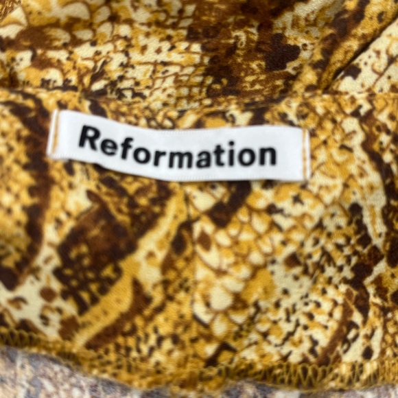 Reformation Cremini Boa Snake Print Dress 4 - Picture 6 of 7